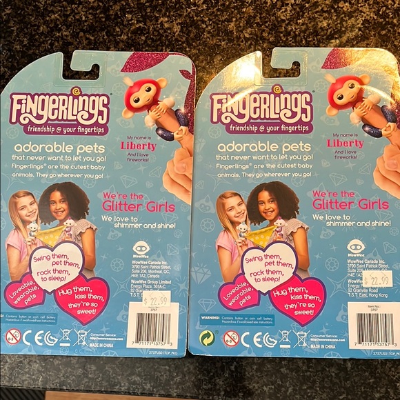 Fingerlings Glitter Monkey - Red and Blue Set of 2 - Picture 2 of 2